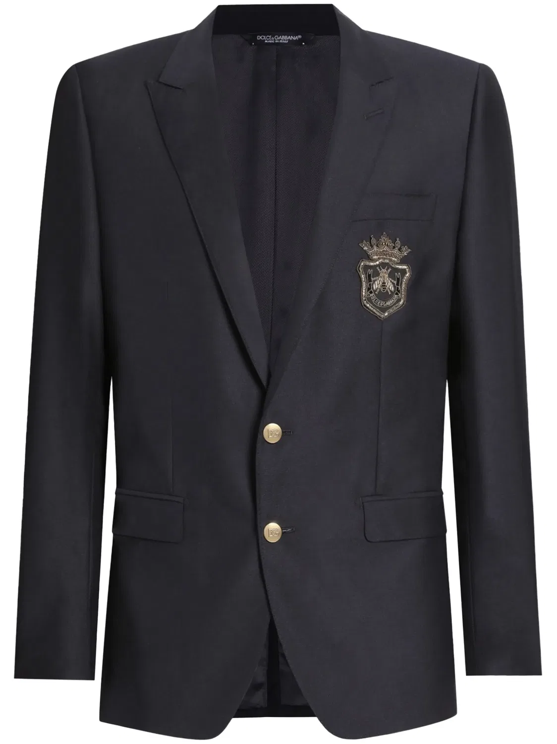 Dolce & Gabbana Блейзер с аппликацией логотипа, синий