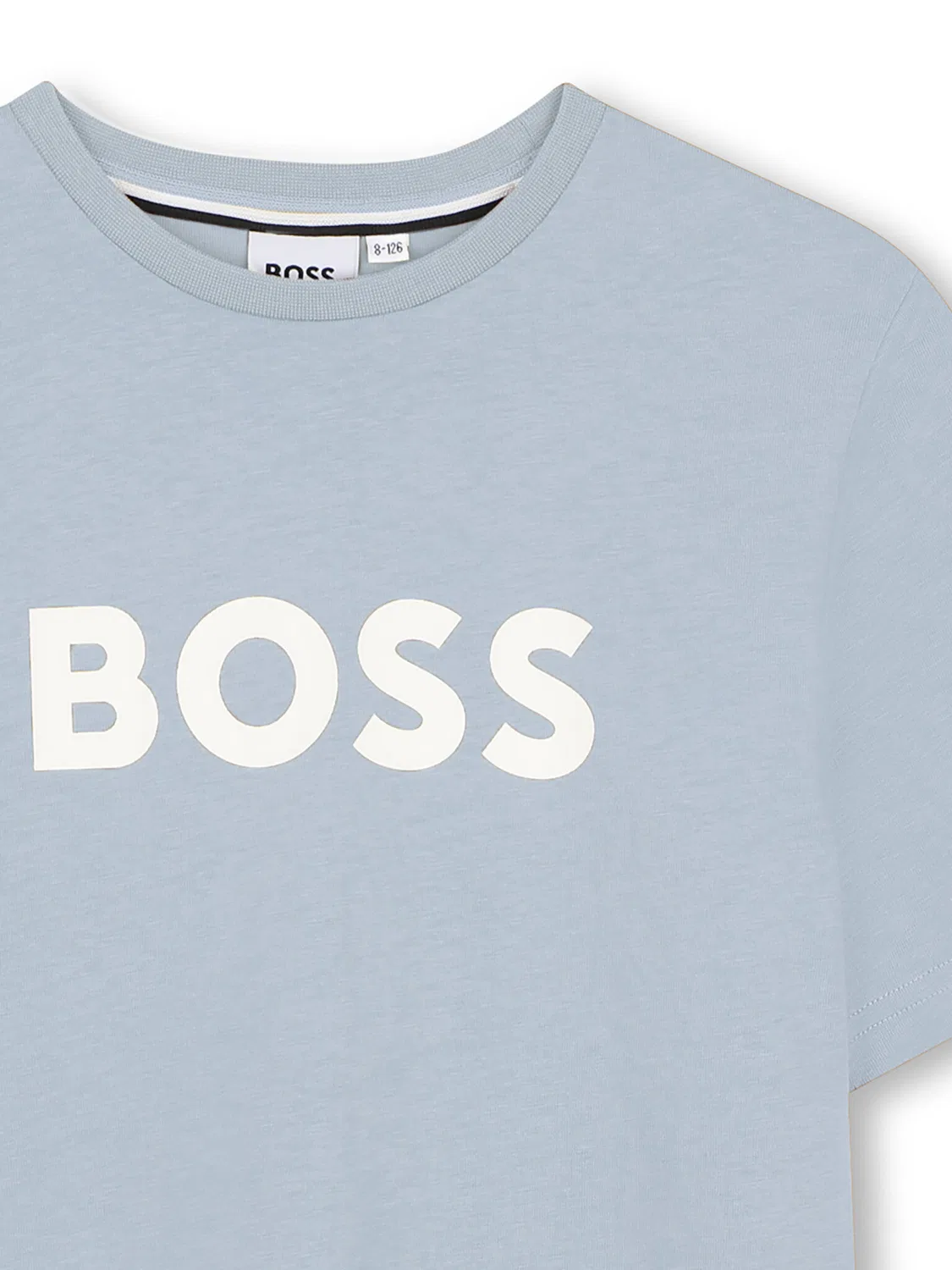 Футболка небесно-голубого цвета стандартного кроя для мальчика Boss, голубой — фото 3