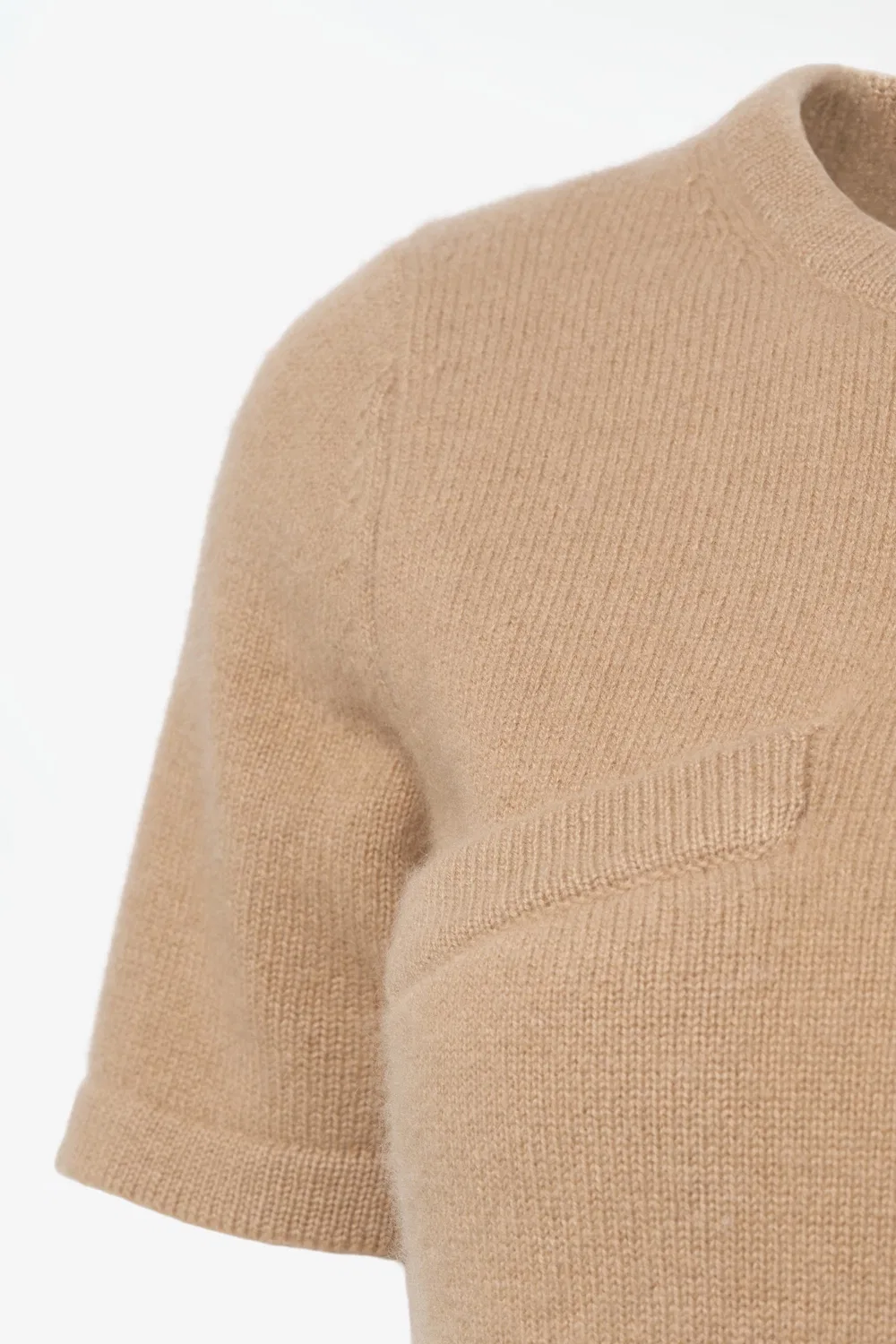 Футболка из 100% кашемира, лимитированная серия ZARA, бежевый — фото 4