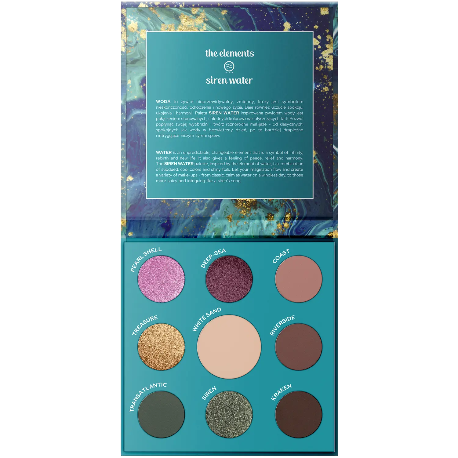 

Claresa палетка теней для век siren water, 12 г
