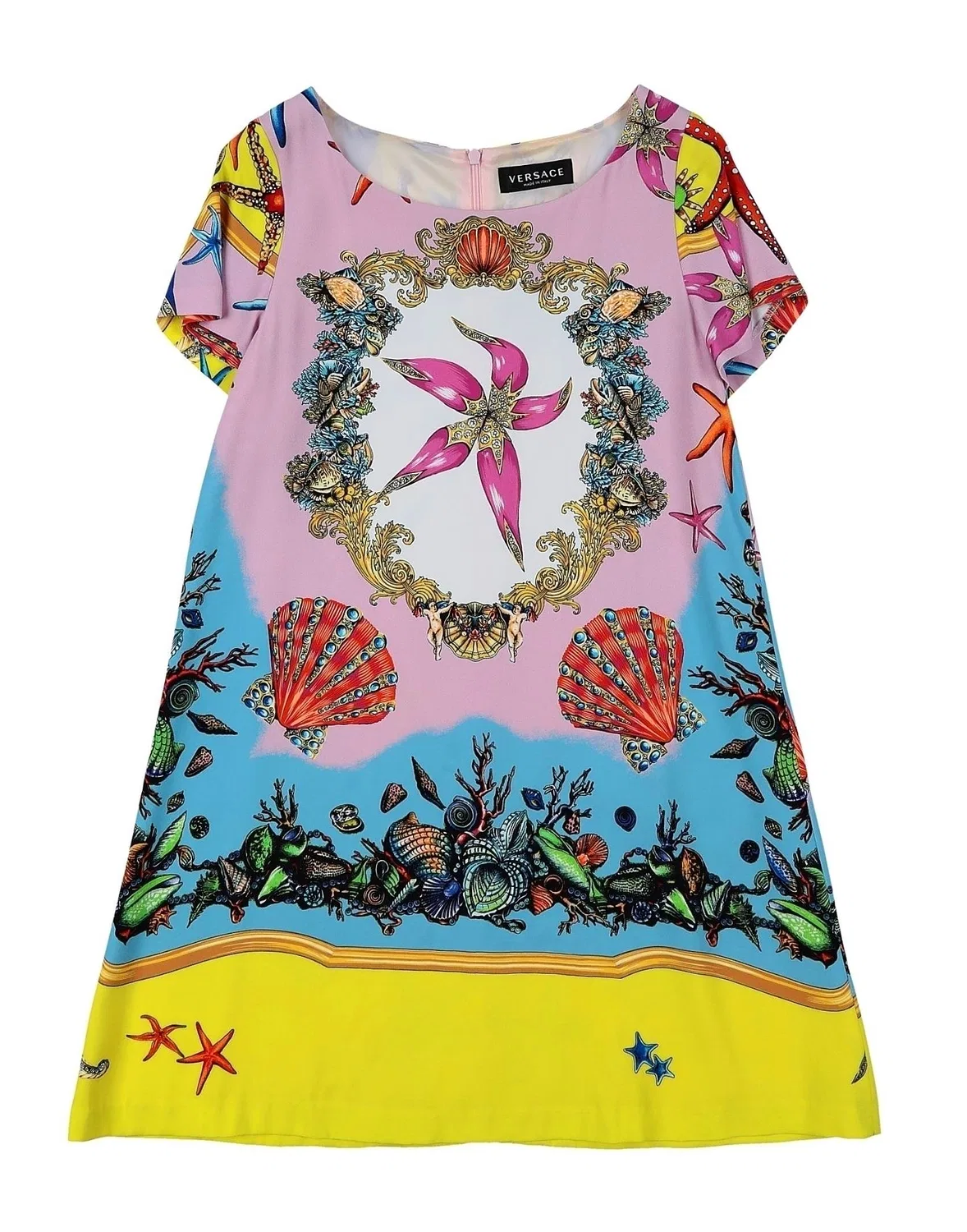 Детское платье для девочек из крепа Versace Young, розовый
