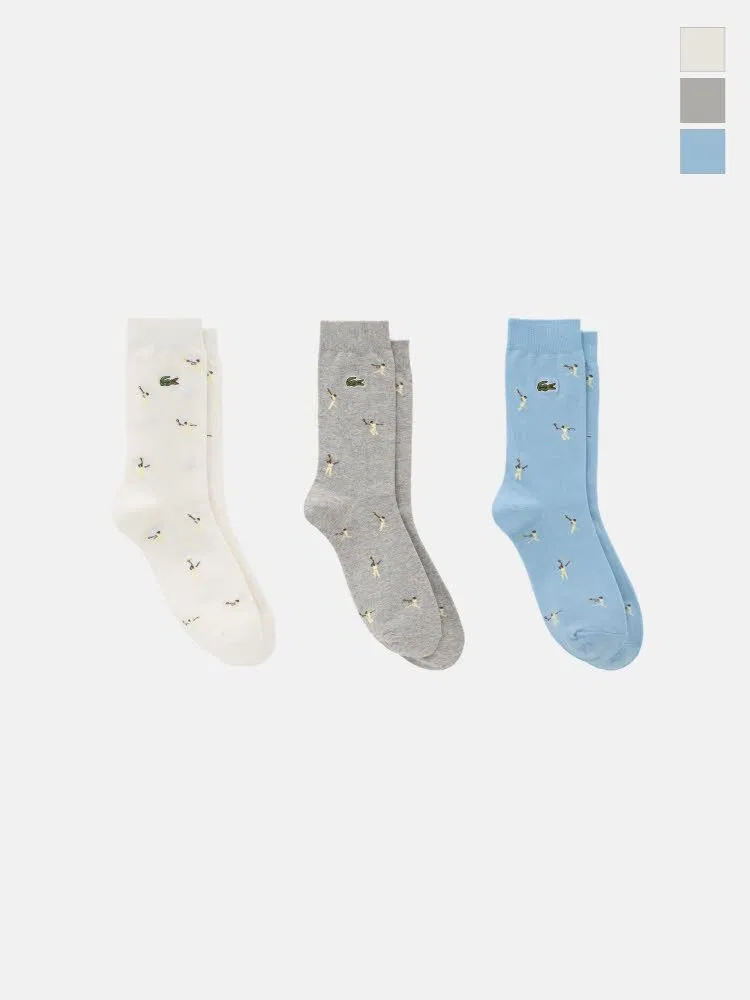 Носки теннисные средней длины LACOSTE, Ivory