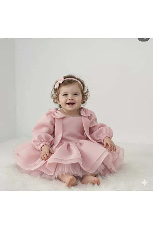 Детское платье для девочек с длинным рукавом Mirace Styl, Pink