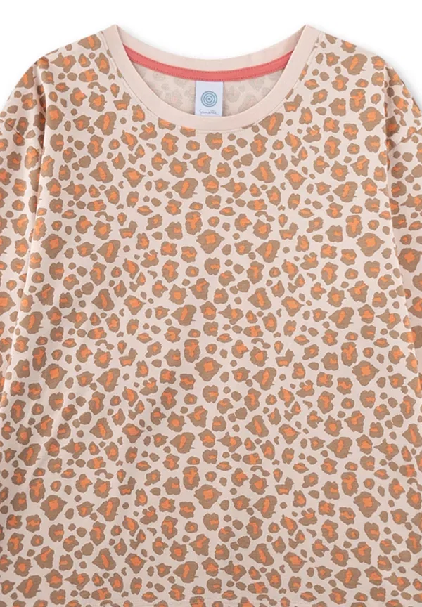 Пижамный комплект хлопковый Langarm leo-print set, Sanetta, оранжевый — фото 3