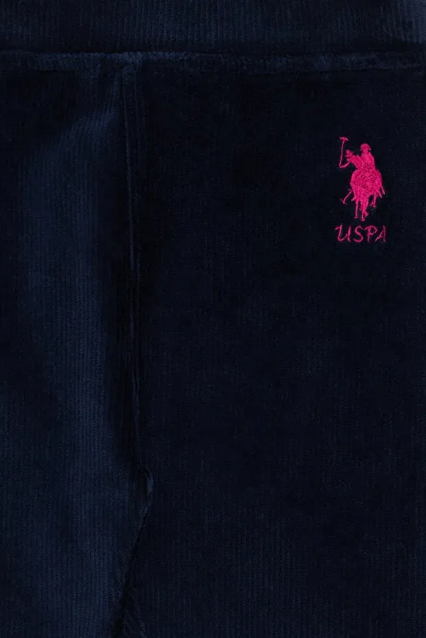 Детские спортивные штаны для девочек однотонные U.S. Polo Assn., Navy Blue — фото 4