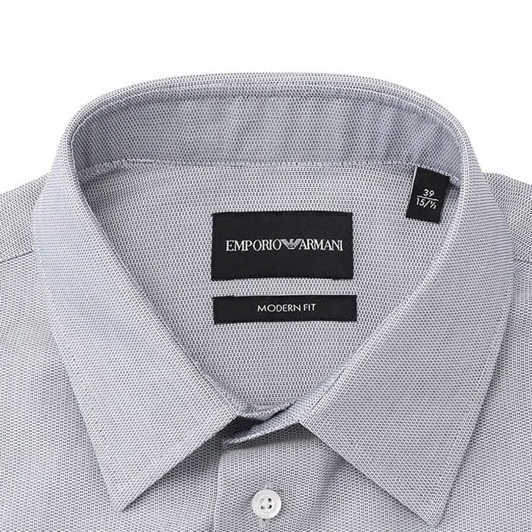 Мужская рубашка с длинным рукавом Light Gray EMPORIO ARMANI — фото 4