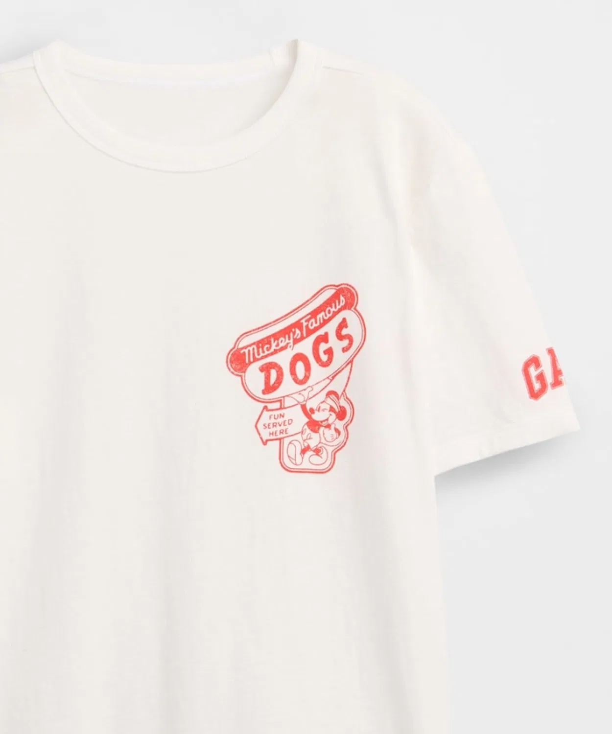 Детская футболка с принтом Mickey Mouse Graphic T-Shirt GAP, Off White