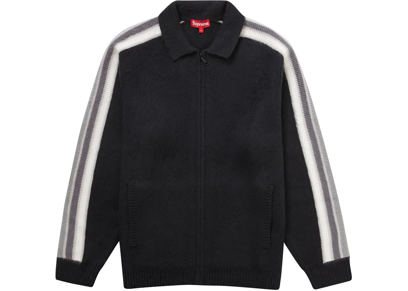 Мужской свитер с рукавом в полоску Supreme, Black