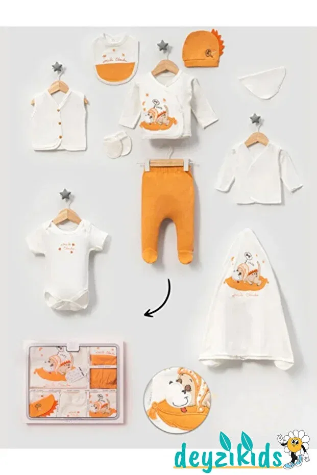 Детский комплект одежды для новорожденных хлопковый Dino süzene Deyzikids, Orange — фото 2