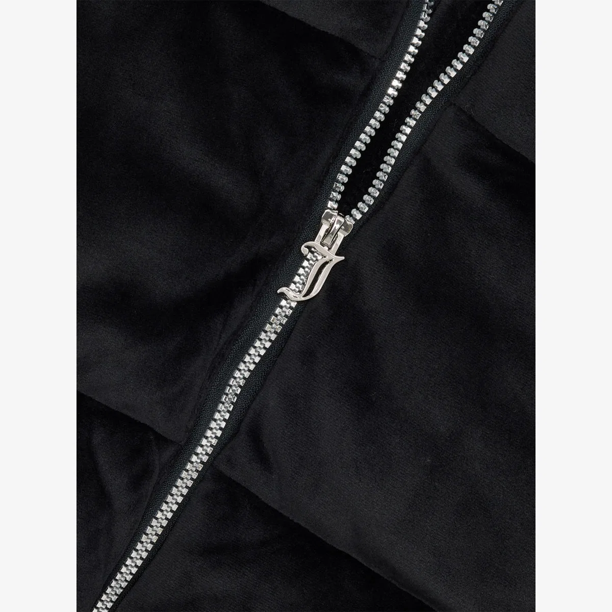 Пальто-пуховик из велюра с фирменной отделкой, для детей 7-15 лет Juicy Couture, черный — фото 2