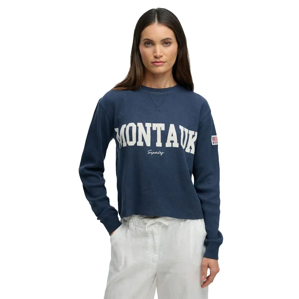 Футболка с длинным рукавом Ath Essential Graphic Superdry, синий