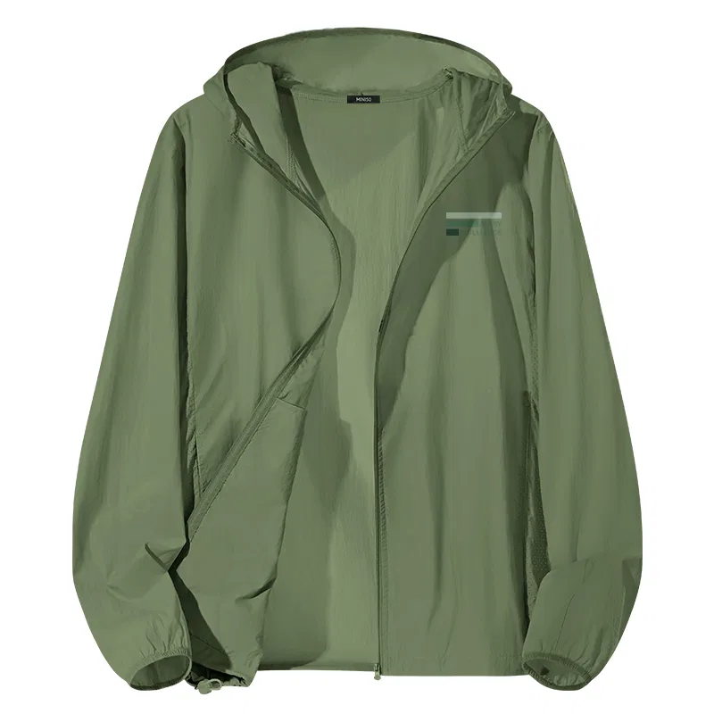 Детская куртка с защитой от солнца Mb Green Stripes Chest Logo MINISO, Army Green