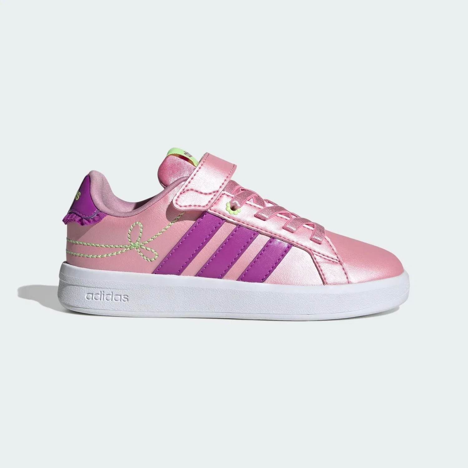 Детские кроссовки с бантом Adidas Grand Court 3.0, Rosa Violett Gelb