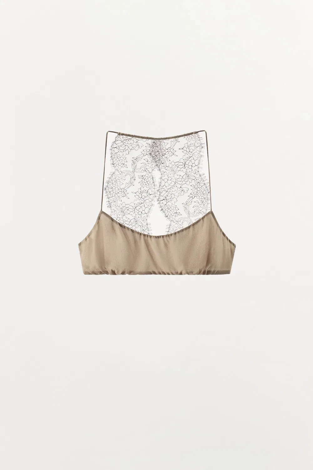 Бюстгальтер с контрастным кружевом ZARA, Grey/Blue — фото 4