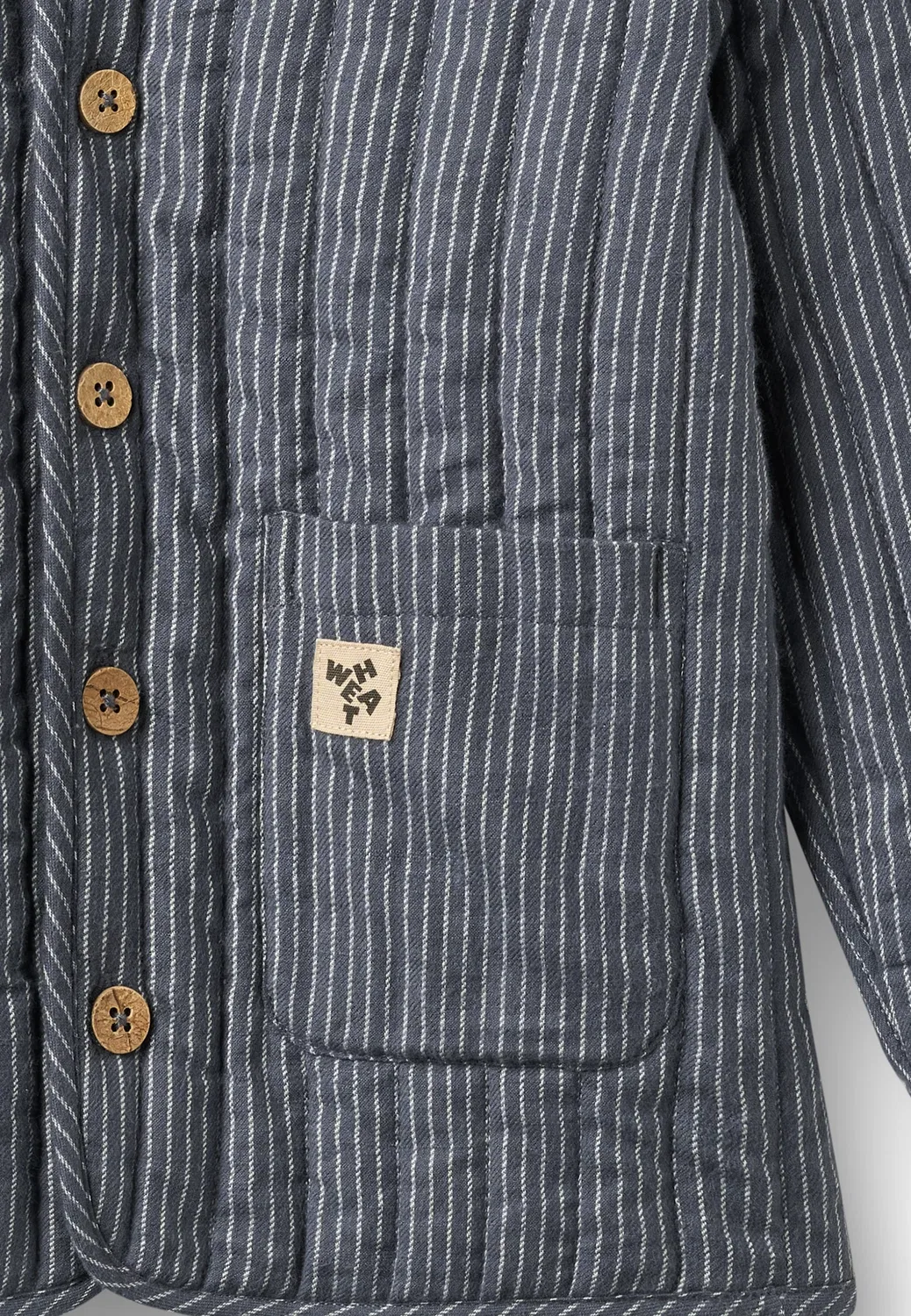 Стеганая куртка siggo унисекс - легкая куртка Wheat, Greyblue Slub Stripe — фото 3