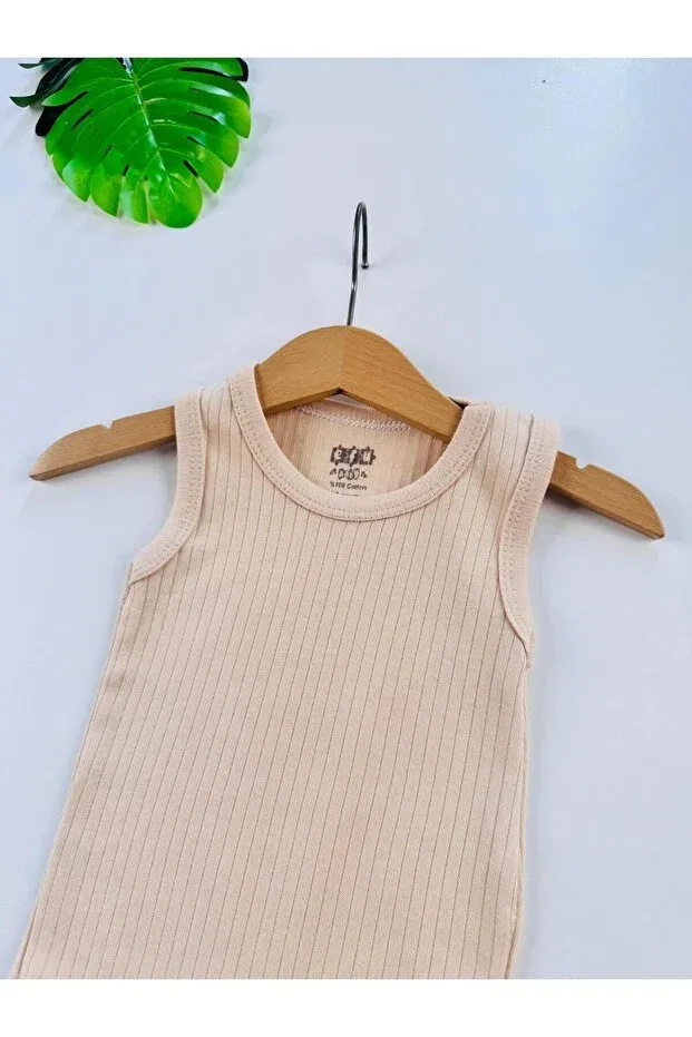 Детское боди для новорожденных без рукавов Efu Baby, Beige — фото 4