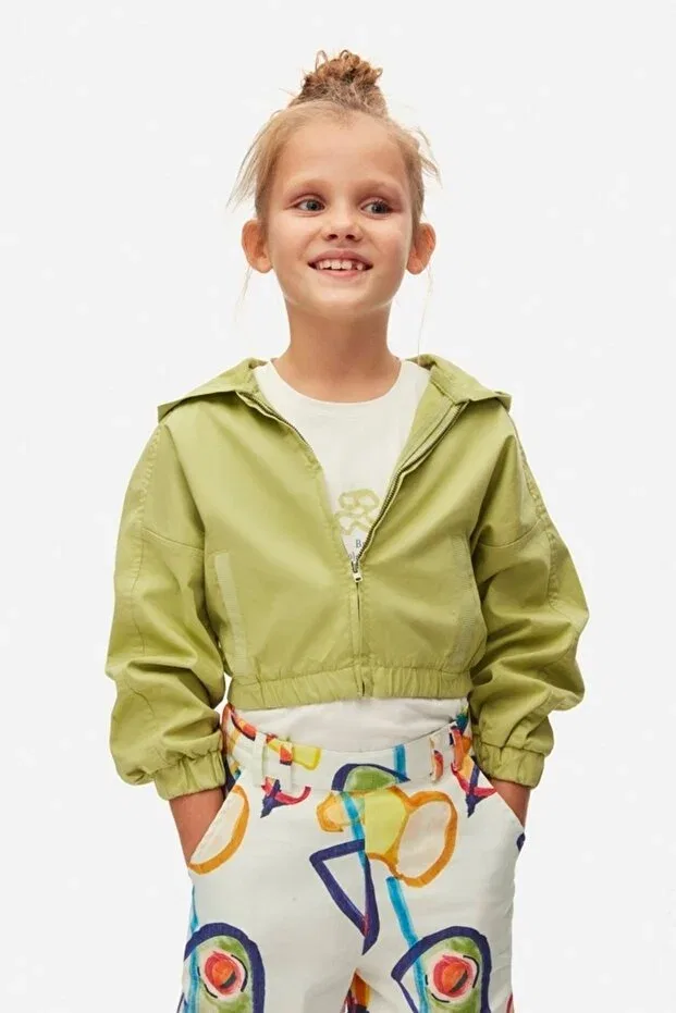 Детская куртка с капюшоном и принтом Nk Kids, Green