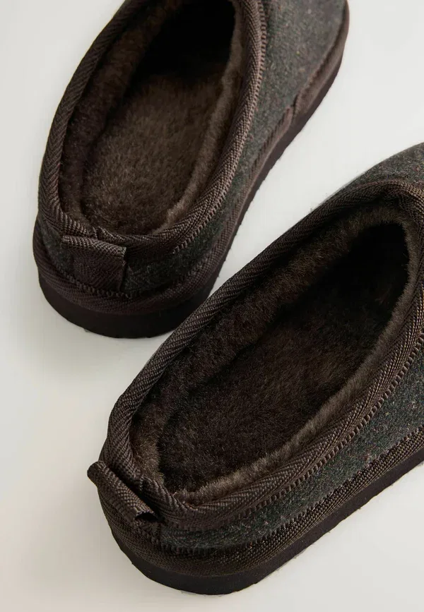 Тапочки с подкладкой cosy mule slippers Next, Chocolate Brown Herringbone, коричневый/шоколадный — фото 4