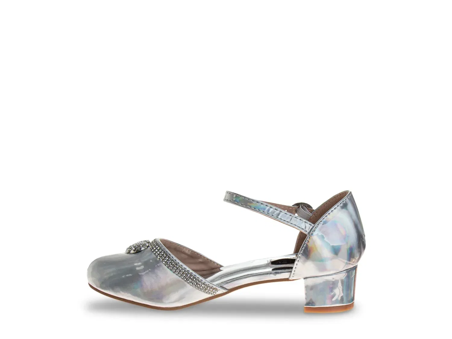 Туфли на каблуке с пряжкой Heart Pump, Badgley Mischka, серебристый металлик — фото 3