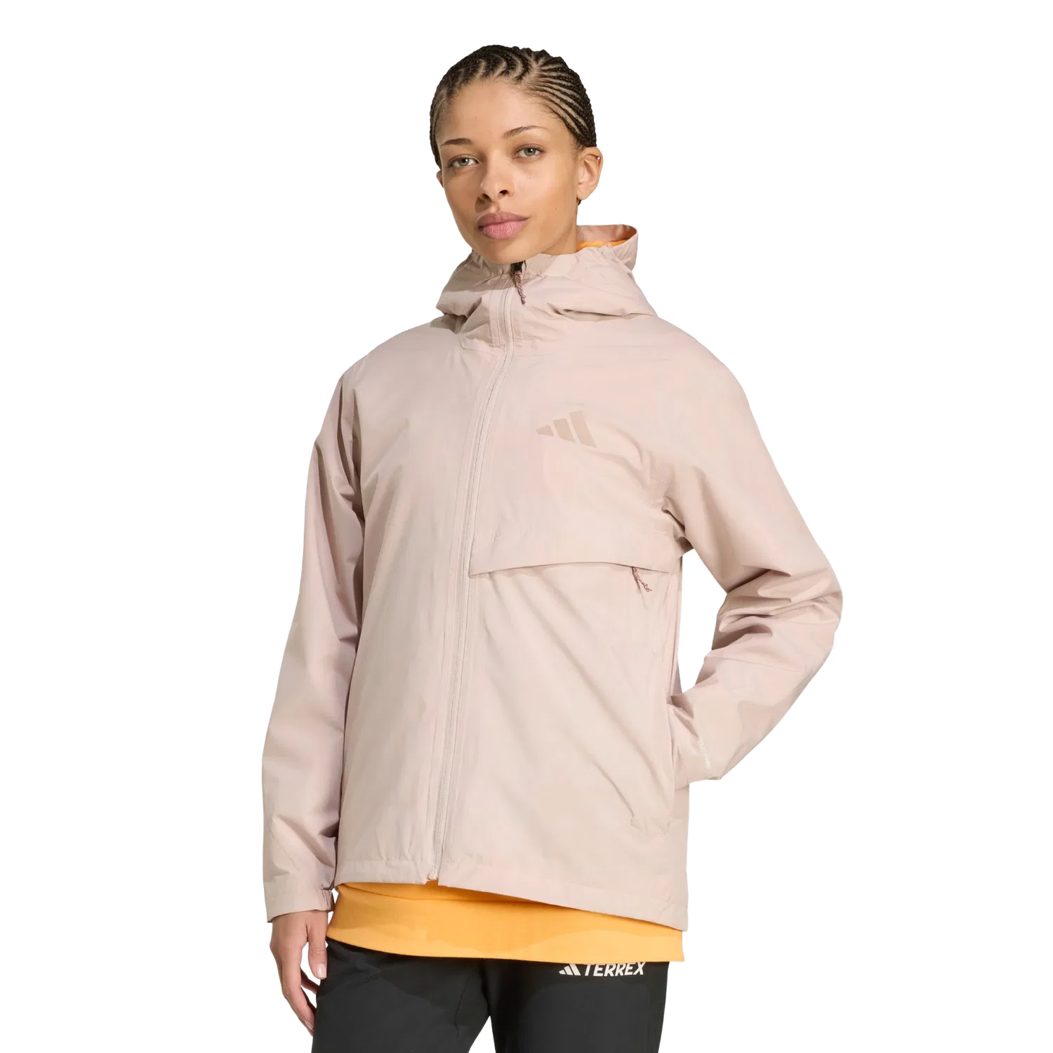 Женская дождевая куртка с капюшоном Terrex Multi 2 Layer CLIMAPROOF Adidas, цвет Rose Gold — фото 2