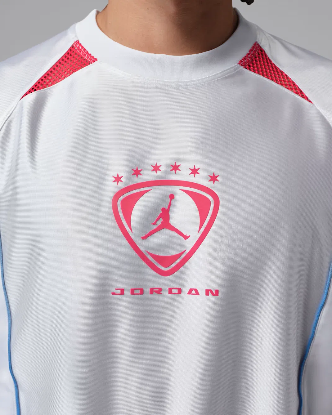 Мужская вратарская футболка с длинными рукавами Jordan Brooklyn, White/University Red/University Red — фото 4