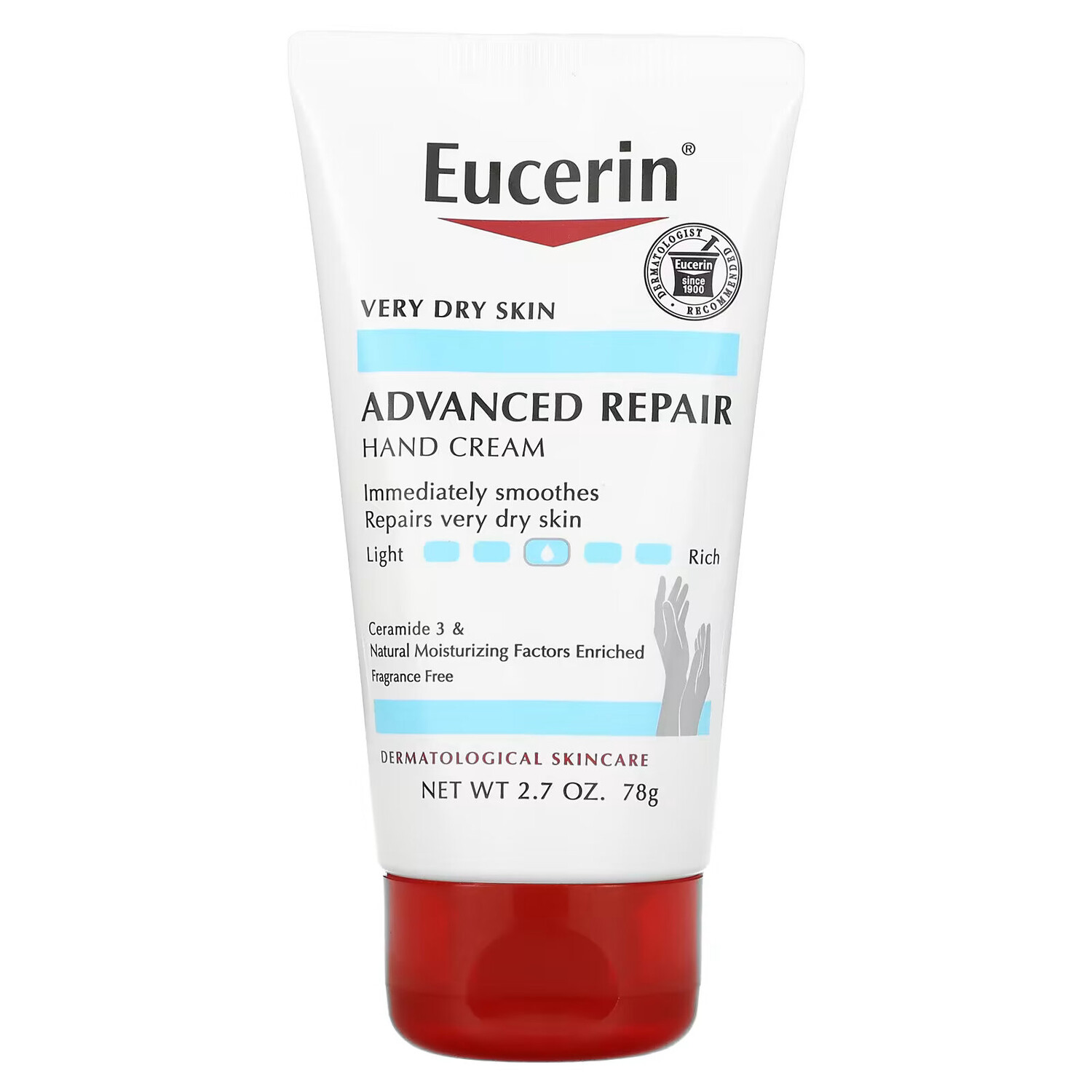 

Eucerin, Крем для рук для продвинутого восстановления, без запаха, 2,7 унции (78 г)