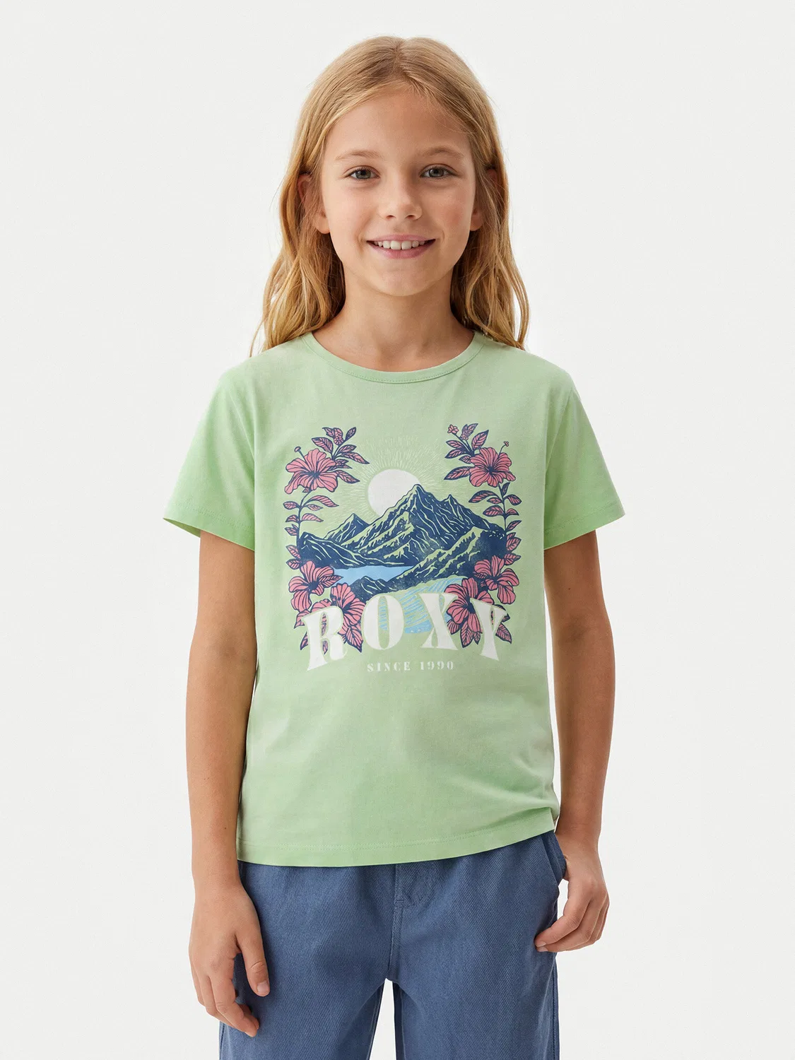 Футболка стандартного кроя для девочки Lily Vintage Roxy, зеленый