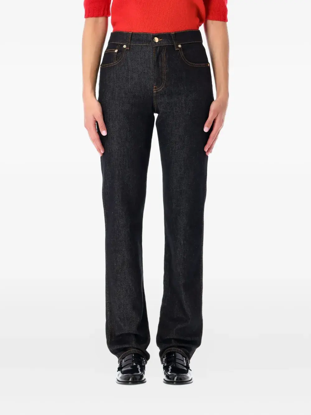 

Джинсы с пятью карманами и нашивкой сзади Fabiana Filippi, черный