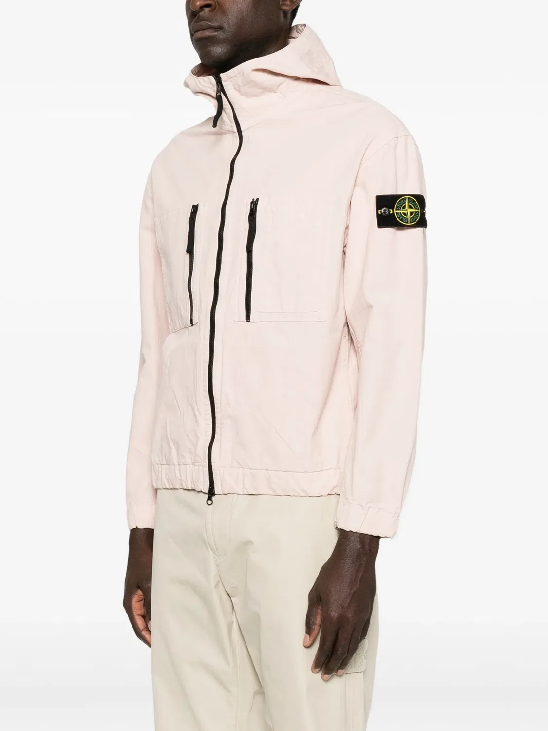 Куртка с капюшоном на молнии, розовая Stone Island, розовый — фото 2