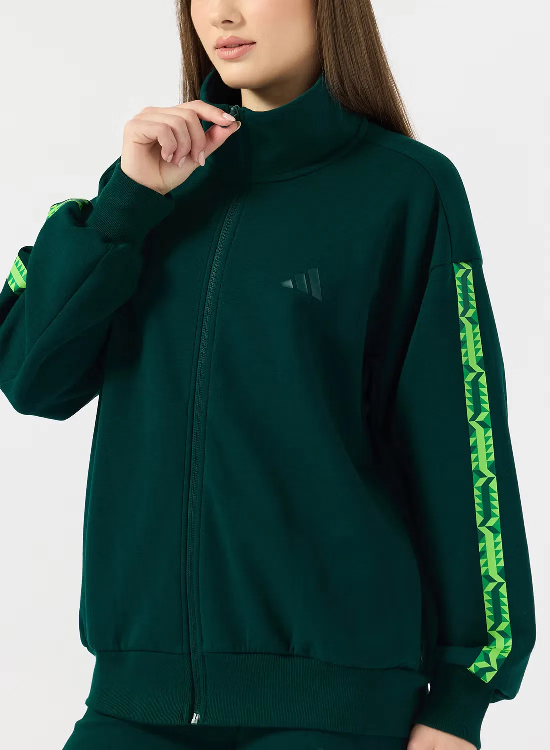 Куртка-трек с принтом Saudia travel pack soft lux loose Adidas, аврора айви — фото 3