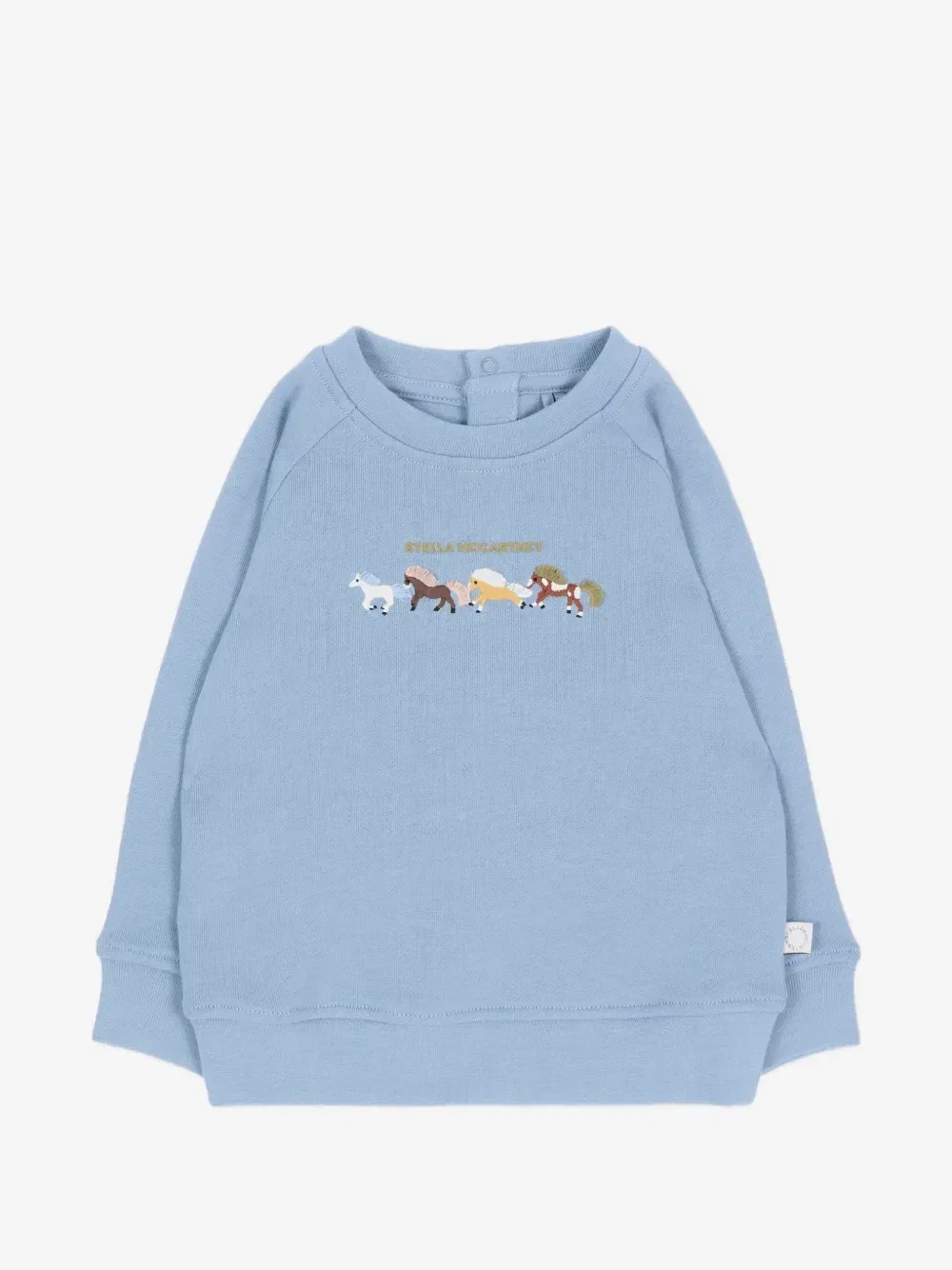 Хлопковый свитшот с принтом в виде лошади Stella McCartney Kids, синий