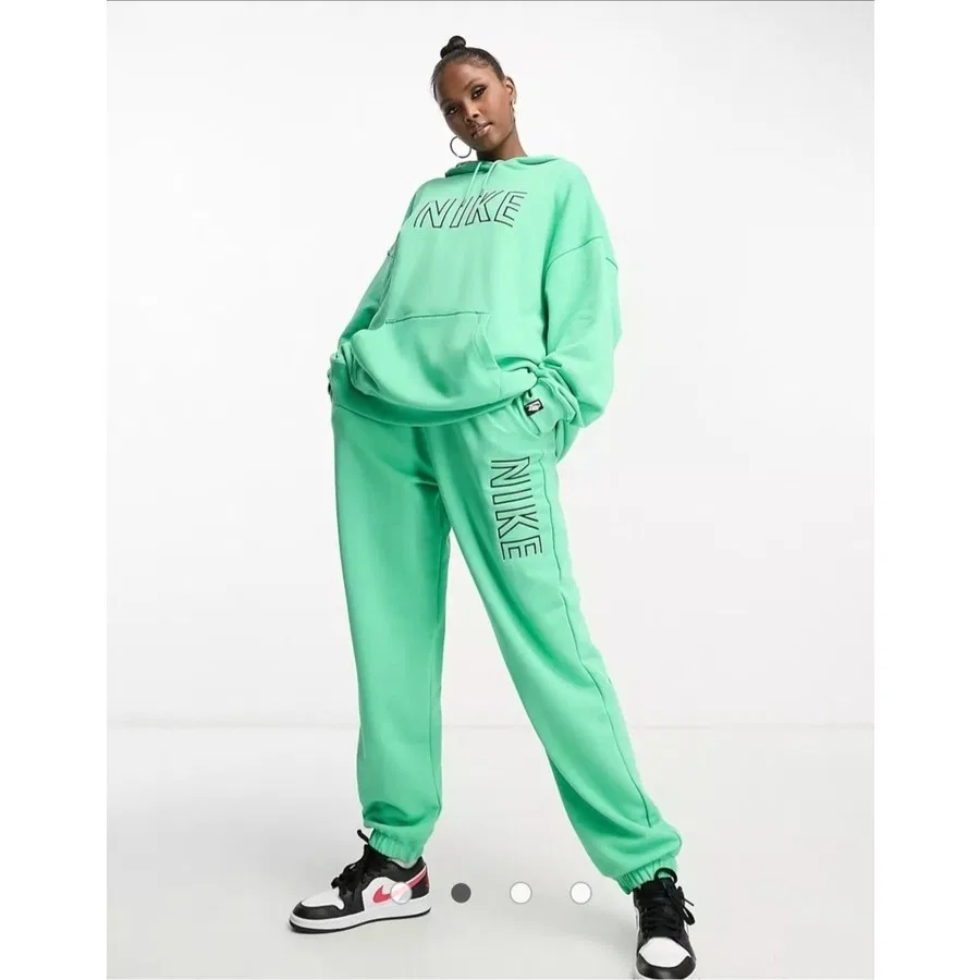 Женский свитшот-худи оверсайз из футера Nike Sportswear Fleece, Зеленый — фото 4