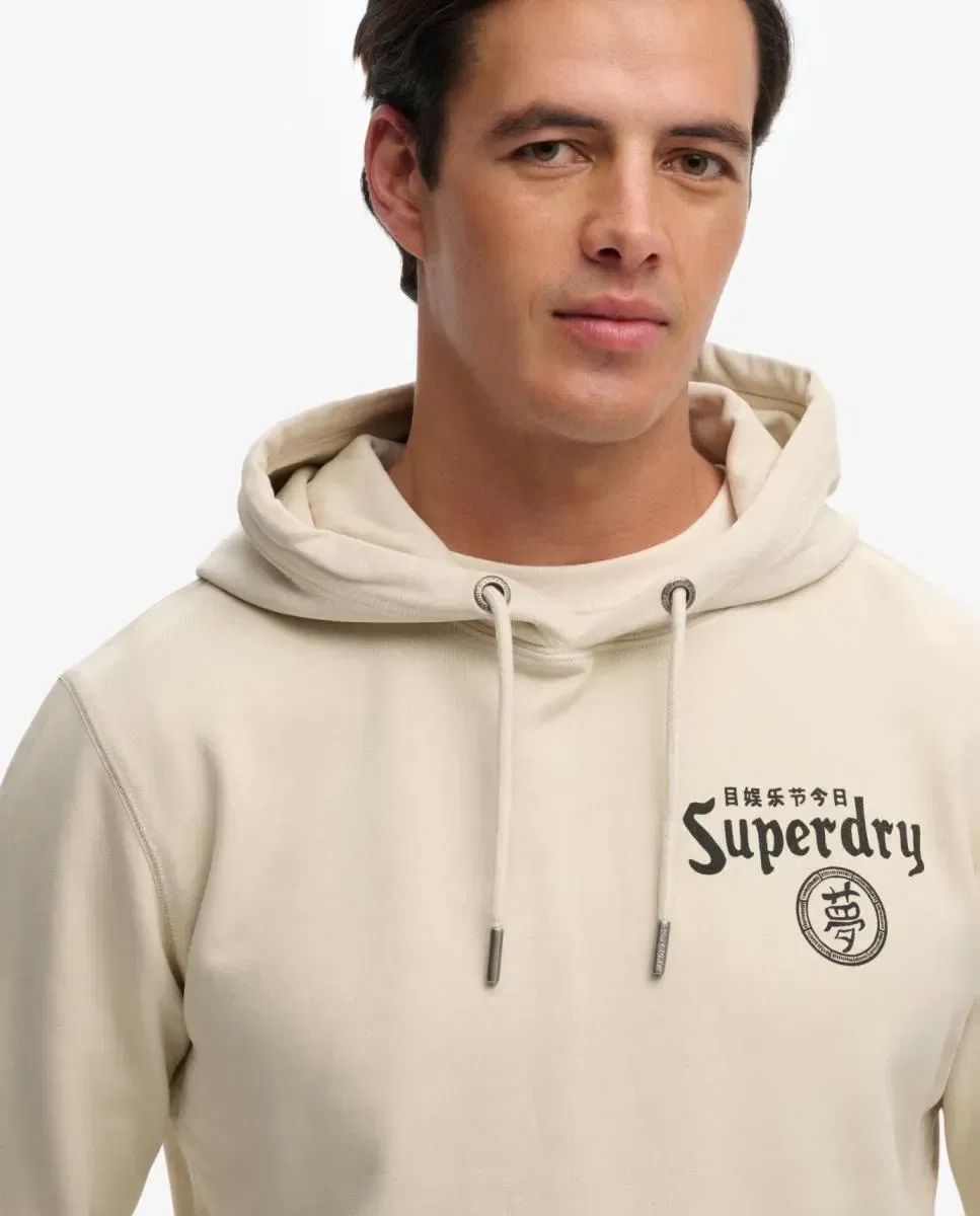 Мужская худи с капюшоном Tokyo Narrative Superdry, Кремовый — фото 4