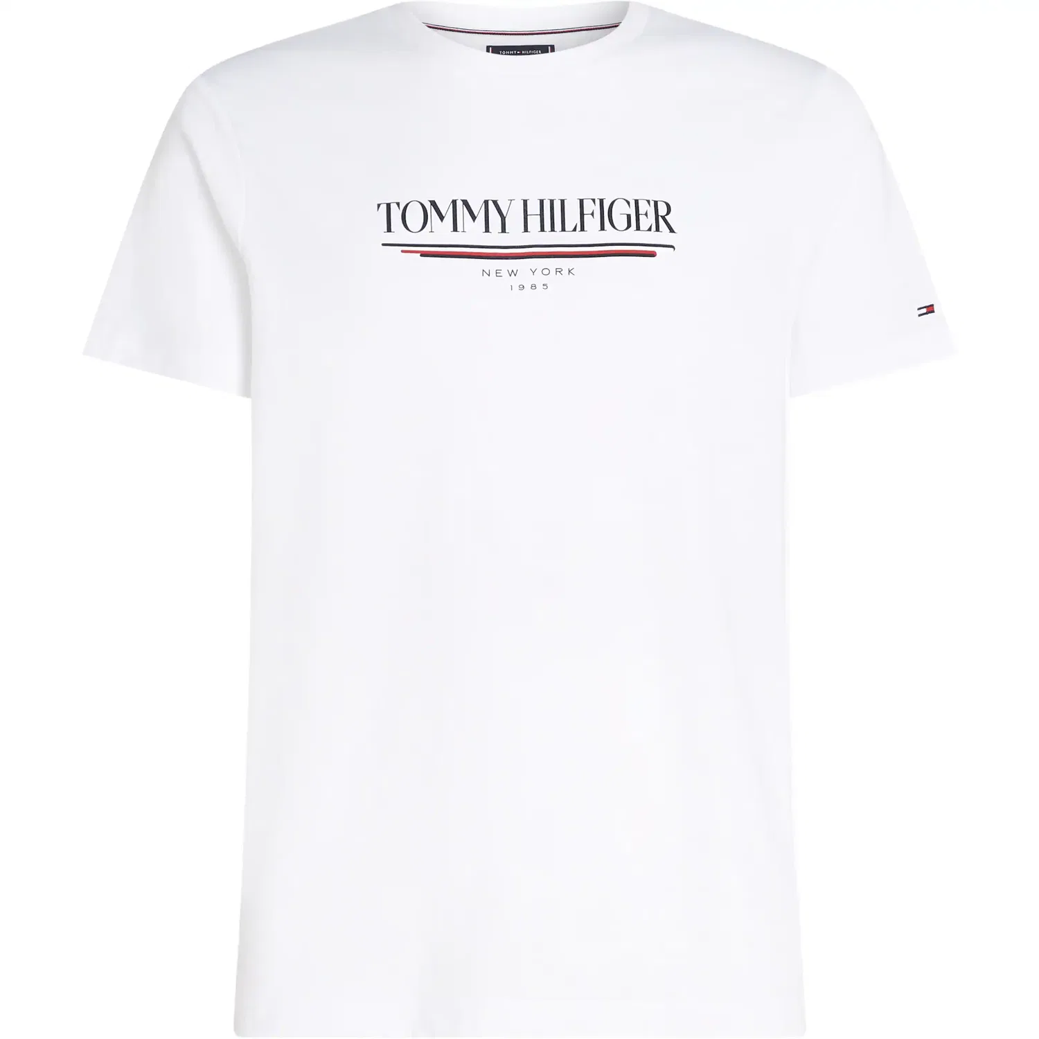 Мужская хлопковая футболка с круглым вырезом Tommy Hilfiger, White — фото 4