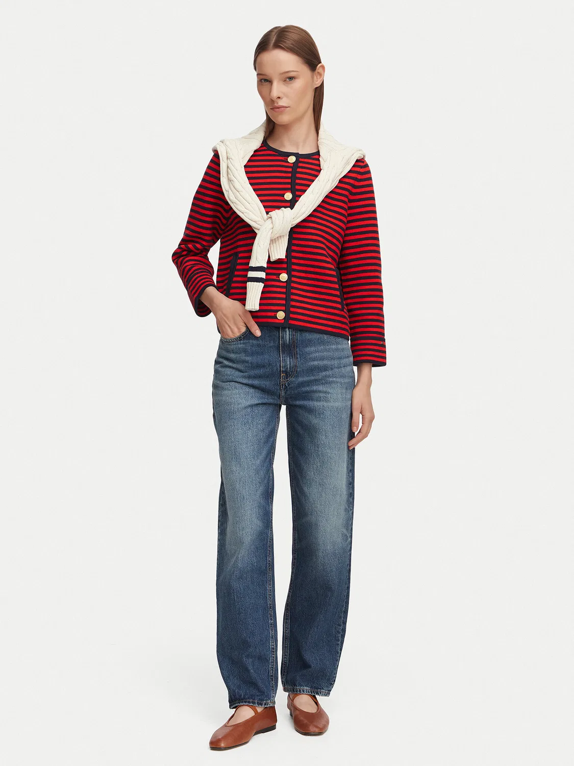 Женский кардиган стандартного кроя Tommy Hilfiger, разноцветный — фото 2