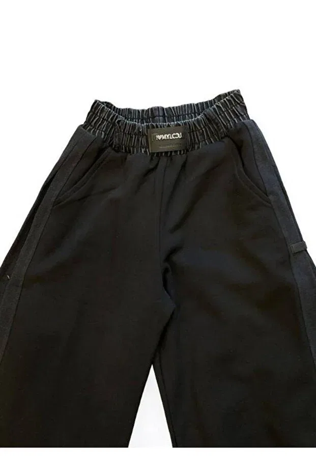 Детские брюки для девочек свободного кроя Zekids, Black — фото 3