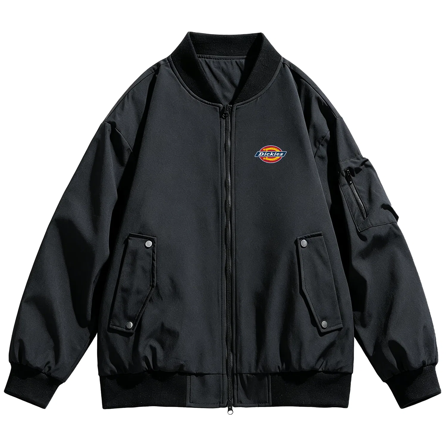 Детская куртка-бомбер с воротником-бейсбол, модель Unisex Baseball Collar Moderate Other, Dickies, Pure Black