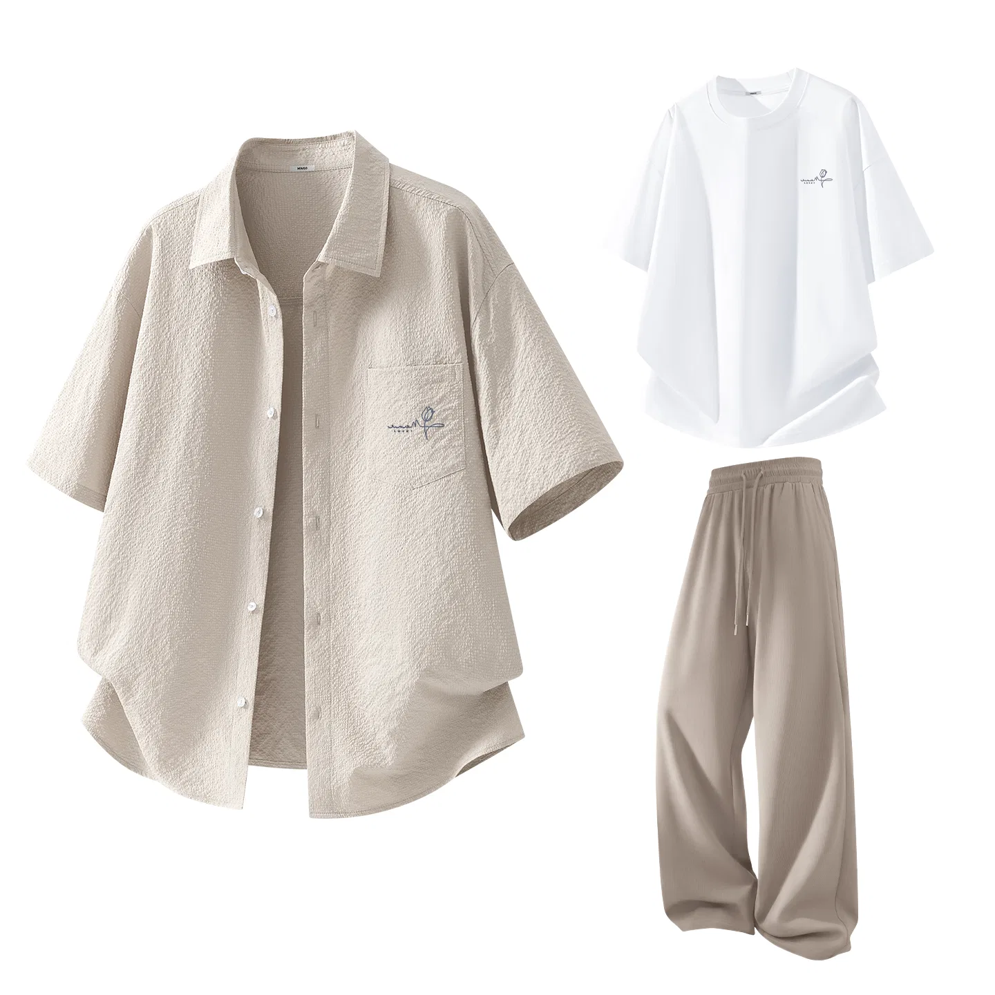 Детский комплект спортивной одежды из 3 предметов MINISO, Reef Gray, White, Dark Gray — фото 3