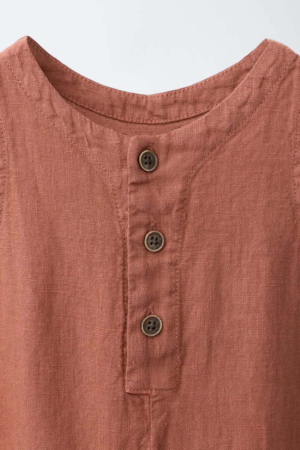 Комбинезон из 100% льна ZARA, Dark Russet — фото 3