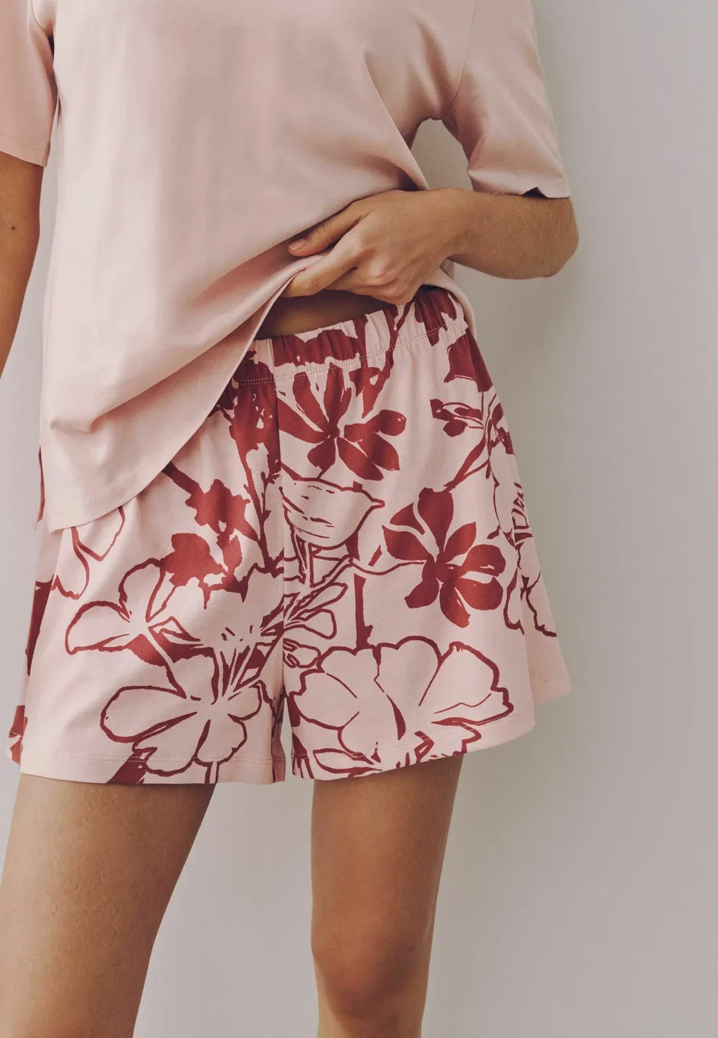 Пижамный комплект стандартного кроя с короткими штанинами Next, Pink Floral — фото 3