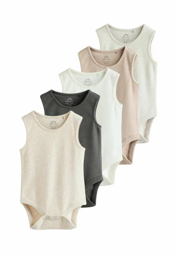 Боди без рукавов мальвовый узор Regular fit 5 pack Next, Neutral, нейтральный