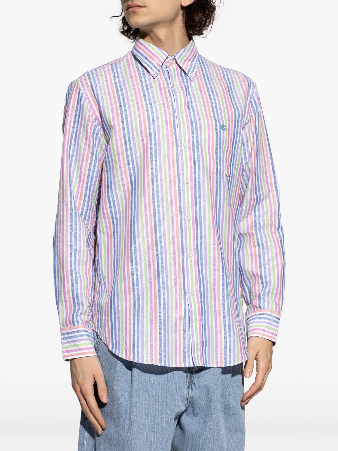 Рубашка с полосатым логотипом ETRO, белый — фото 3