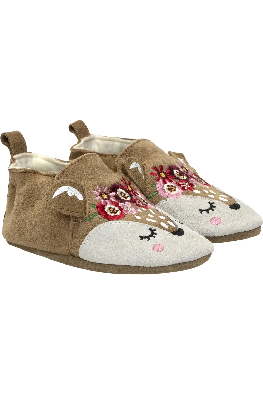 Пинетки детские с вышивкой Josephine Robeez, Camel