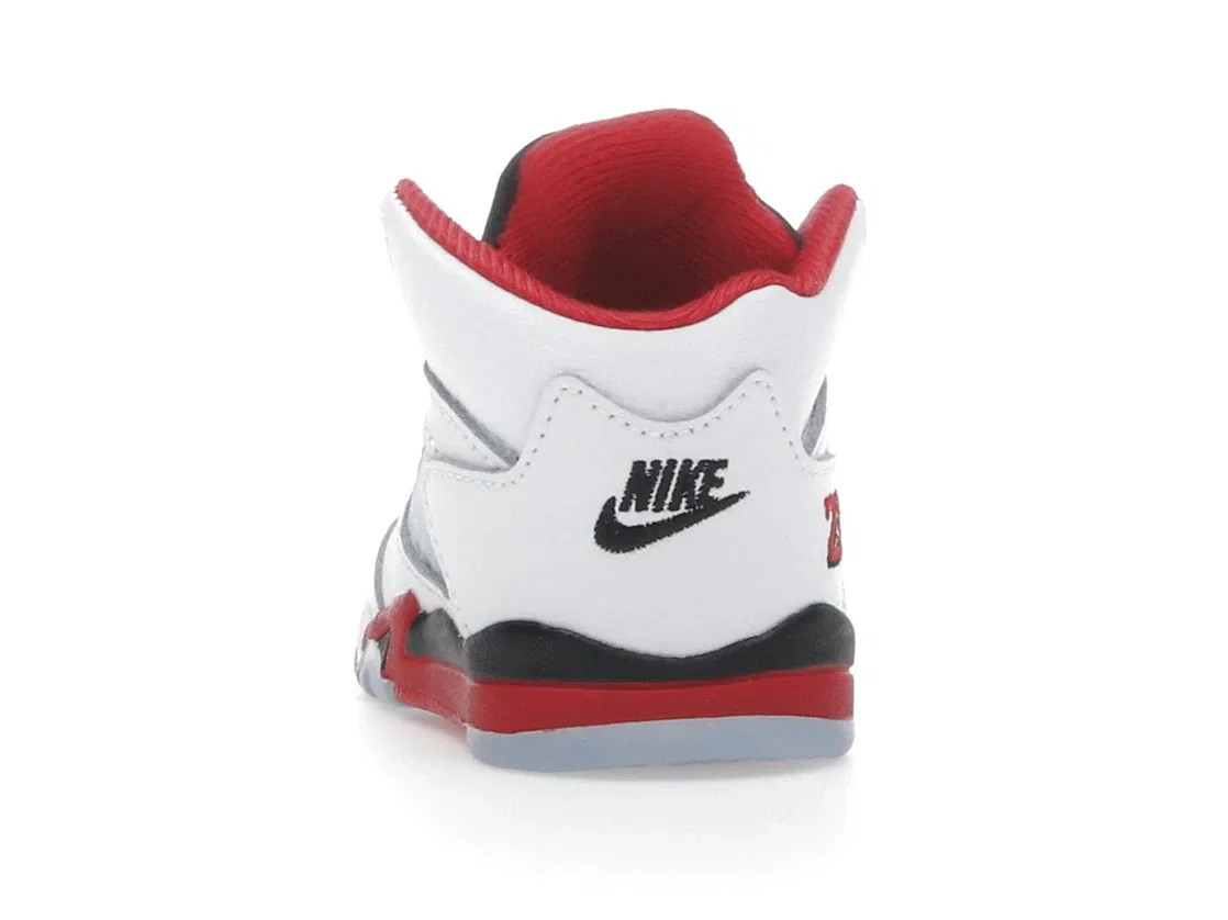 Детские кроссовки Lifestyle с принтом Jordan 5 Retro, White/Fire Red/Black — фото 4