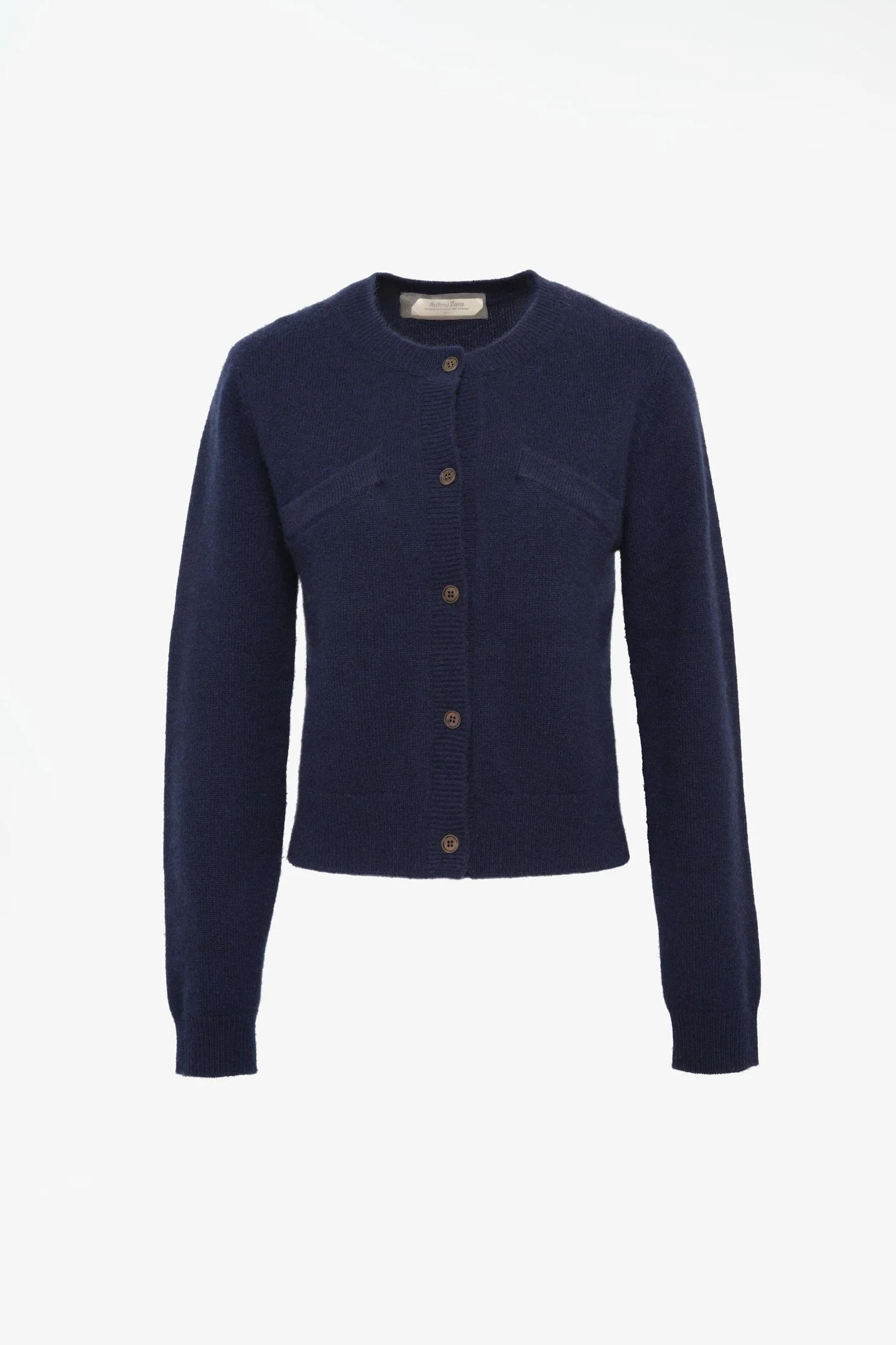 Кардиган Zara укороченный из кашемира, темно-синий