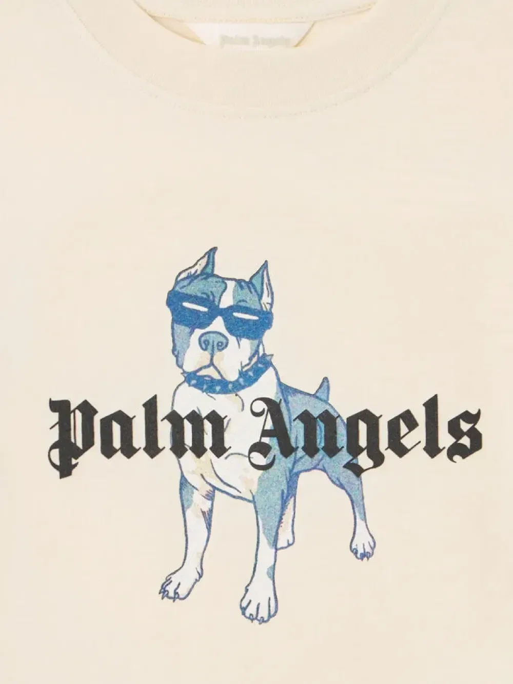 Футболка с графическим принтом Palm Angels Kids, бежевый — фото 3