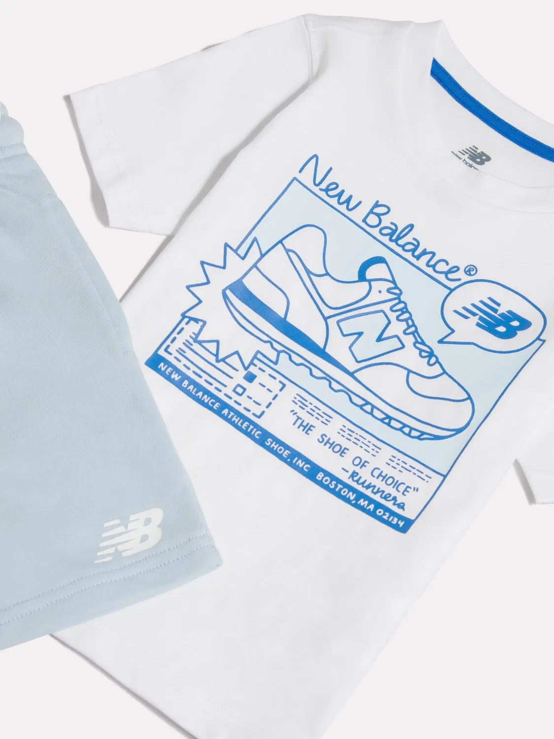 Комплект футболка и шорты New Balance White — фото 3