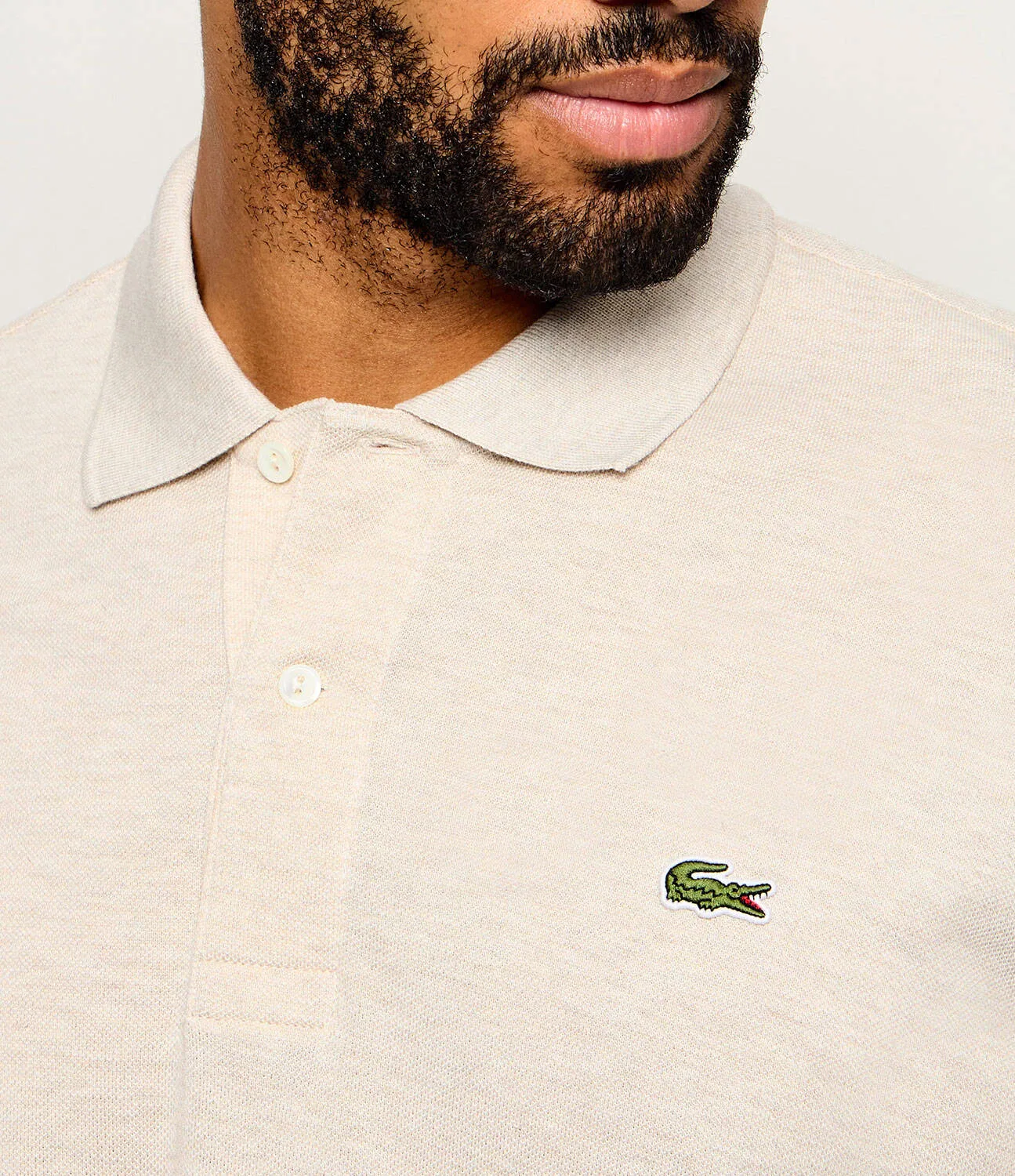Поло Lacoste, бежевый — фото 4