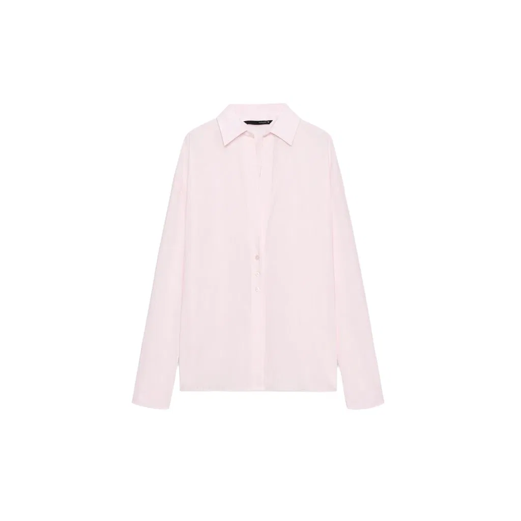 Женская рубашка с воротником с принтом Washed Pink ZARA, Washed Pink