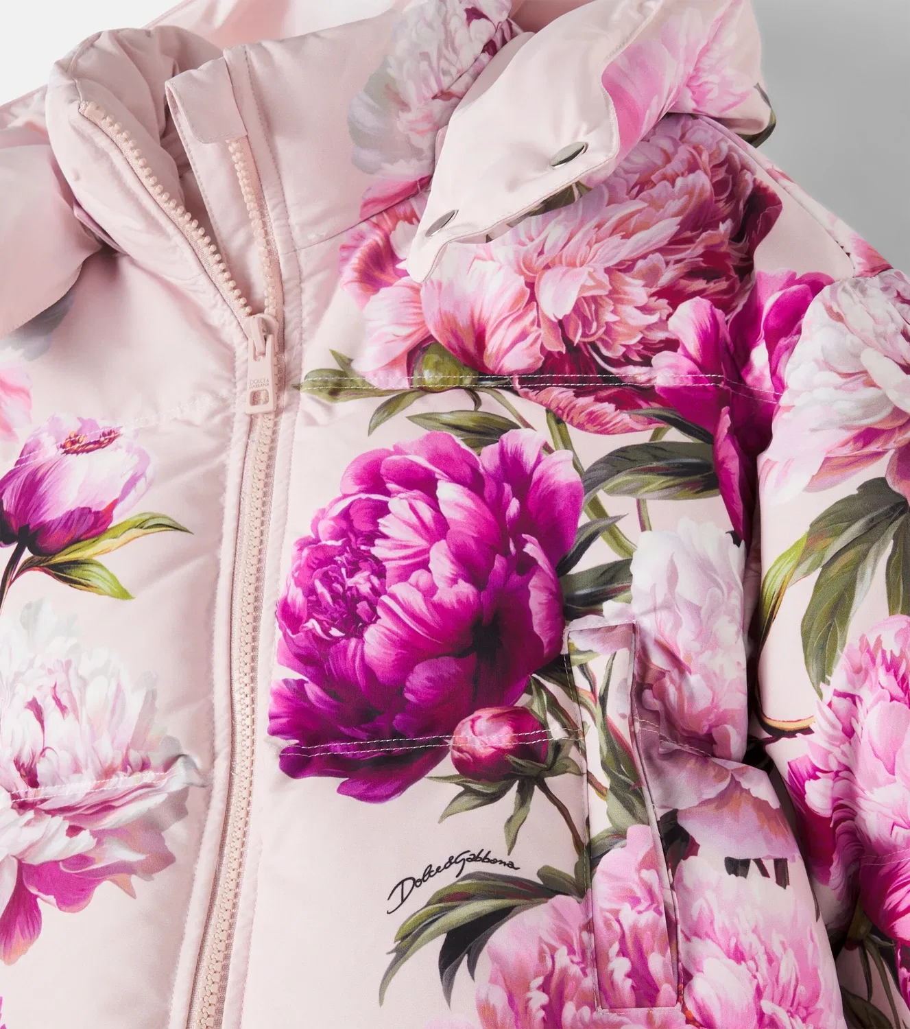 Легкая куртка с цветочным принтом Dolce&Gabbana Kids, розовый — фото 4